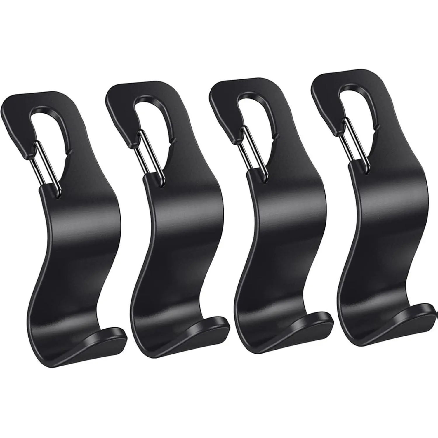 4-Pack Car Back Seat Headrest Hooks with Curl Design - Purse Holder, Backseat Hanging Organizer for Grocery Bags, Handbags, Hats - Automotive Interior Stowing & Tidying Accessory, 4 Headrest Hooks, Car Organizers, Purse Hanger For Car