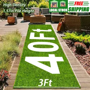 40*3Ft, Super Long Artificial Grass, Green Turf, Fake Green Decoration Mat, Grass Lawn, for Golf Practicing, Household Decoration, Store, Business Decor, Balcony, Patio, Rooftop, Cupboard Display
