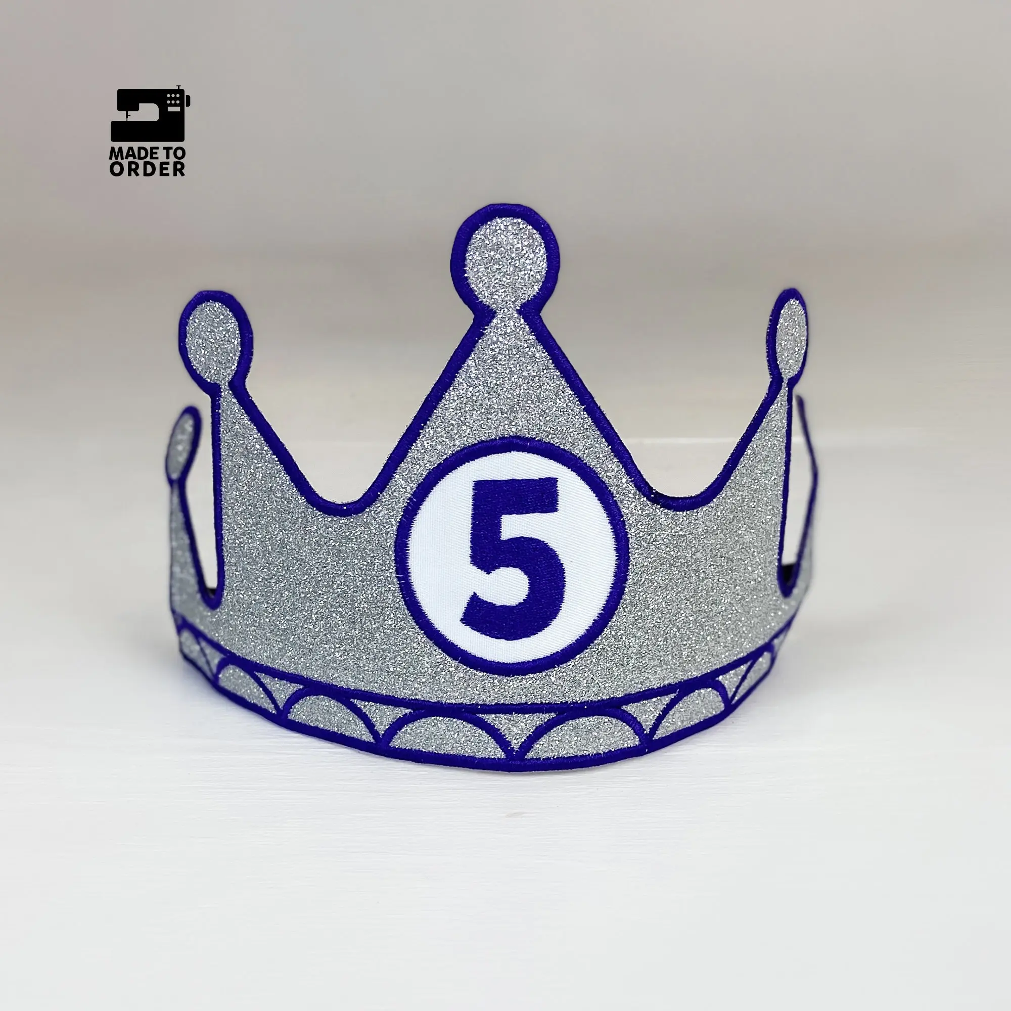 Numbered Felt Birthday Crown for Kids, Custom Party Accessory with 1 Size Adjustable Fit and Elastic Band, One Size, Custom Age