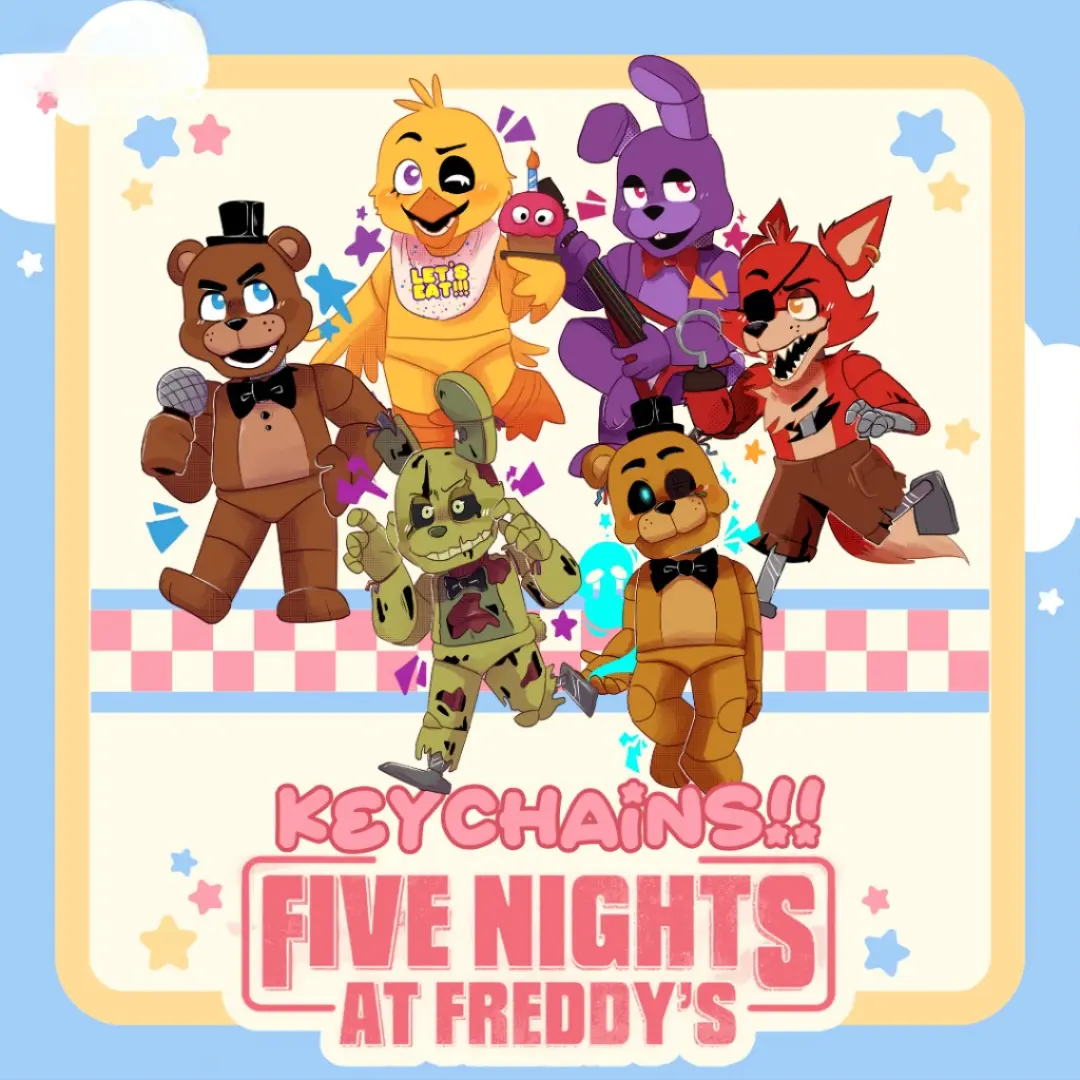 Five Nights at Freddy's Fanmade Keychains, FNAF Cute Keyring Acrylic, Perfect Gift for Fans, Collectible Character Charms, Backpack & Bag Accessories