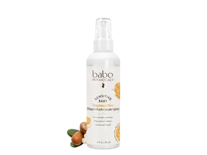 Babo Botanicals Sensitive Baby Fragrance Free Diaper Rash Cream Spray – Zinc Oxide Skin Protectant – Helps Seal Out Wetness – Pediatrician Tested – 3 fl oz (89 ml)