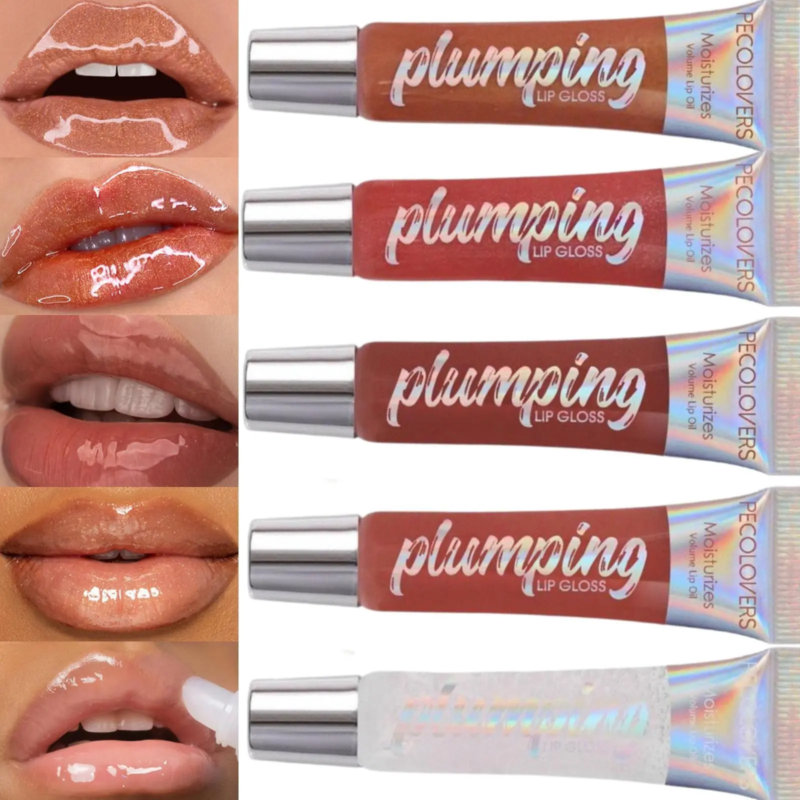 Long-lasting Plumping Jelly Lip Gloss, Beauty Gloss, Nourishing Lipgloss, 6 Counts/set Hydrating Lip Plumper Glossy Lip Glaze, Plumping Lip Oil for Girls & Women, Lip Glaze Elixir