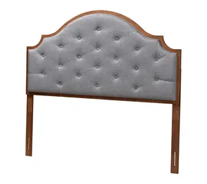 Baxton Studio Premala Grey and Walnut Brown King Headboard