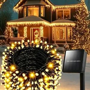 Solar String Lights for Outside, 39Ft 100 LED, 8 Modes, Waterproof for Yard, Fence, Balcony, Party & Christmas Tree Decor