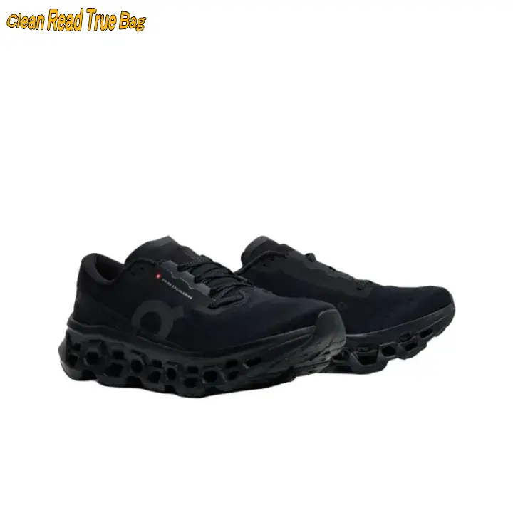 All-Black Low-Top Running Shoes, Breathable Engineered Mesh Upper, Bold Honeycomb-Shaped Cushioned Outsole, Lightweight & Flexible Construction, Ideal for Gym, Running & Streetwear