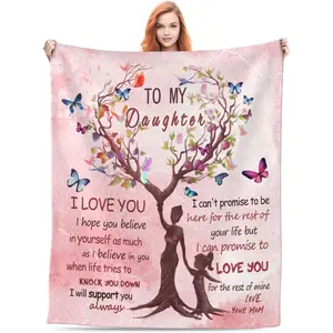 50x60 in Woven Fabric Single-Side Double-Printed Blanket, Contemporary Home Decor for Indoor Use, Unique Birthday Gift for Adult Daughters from Parents,summervibes