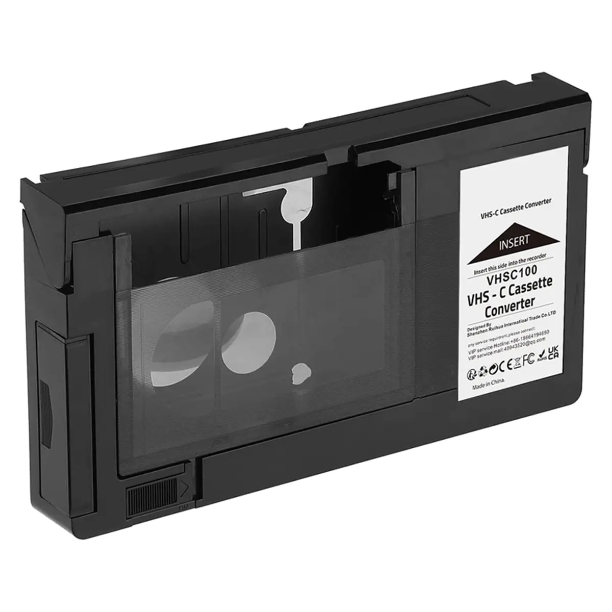 VHSC2310 Magnetic Rechargeable Batteries VHS-C SVHS Camcorder Cassette Adapter, Compatible with JVC, RCA, Panasonic VHS Cassettes, Not for 8mm/MiniDV/Hi8