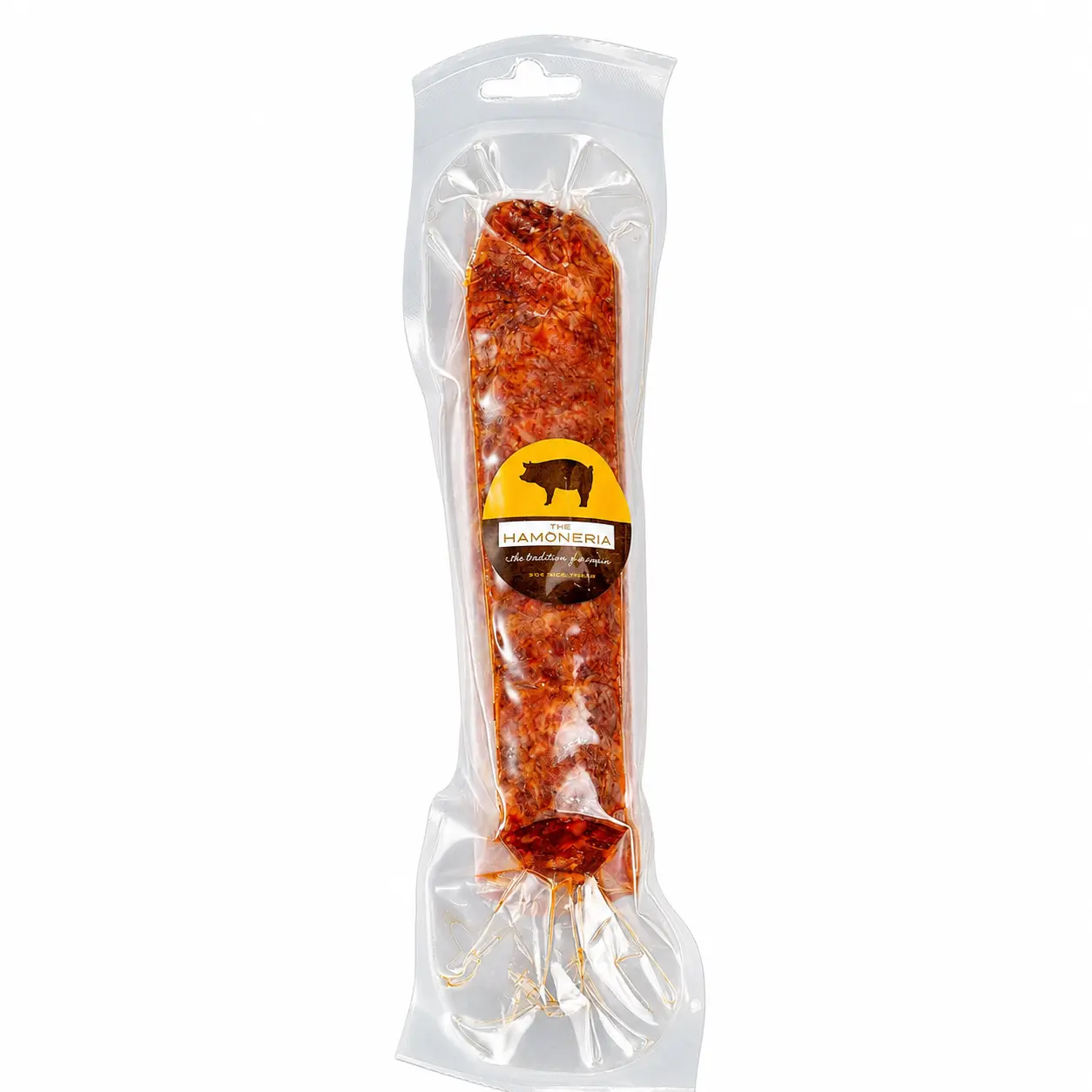 The Hamoneria Chorizo Iberico Bellota - Refrigerated Iberian Sausage - 1 lb - 410-470 kcal - 15-20g Protein - 40-45g Fat - Authentic Regional Flavor