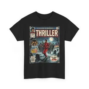 Michael Jackson Thriller Comic Tee Graphic Tee Heavy Cotton Tee Shirt