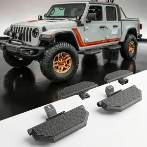 Running Boards For 2018-2025 Jeep Wrangler JL & 20-26 Jeep Gladiator JT 4 Doors Durable Tread Design Car Accessories