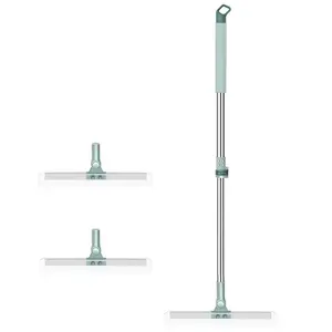 Multifunctional 3 in 1 Silicone Floor Squeegee, 1Count Retractable Bathroom Glass Floor Squeegee,Household Cleaning Tool for Living Room BedroomStudy Room Hand Smooth long handle window squeegee