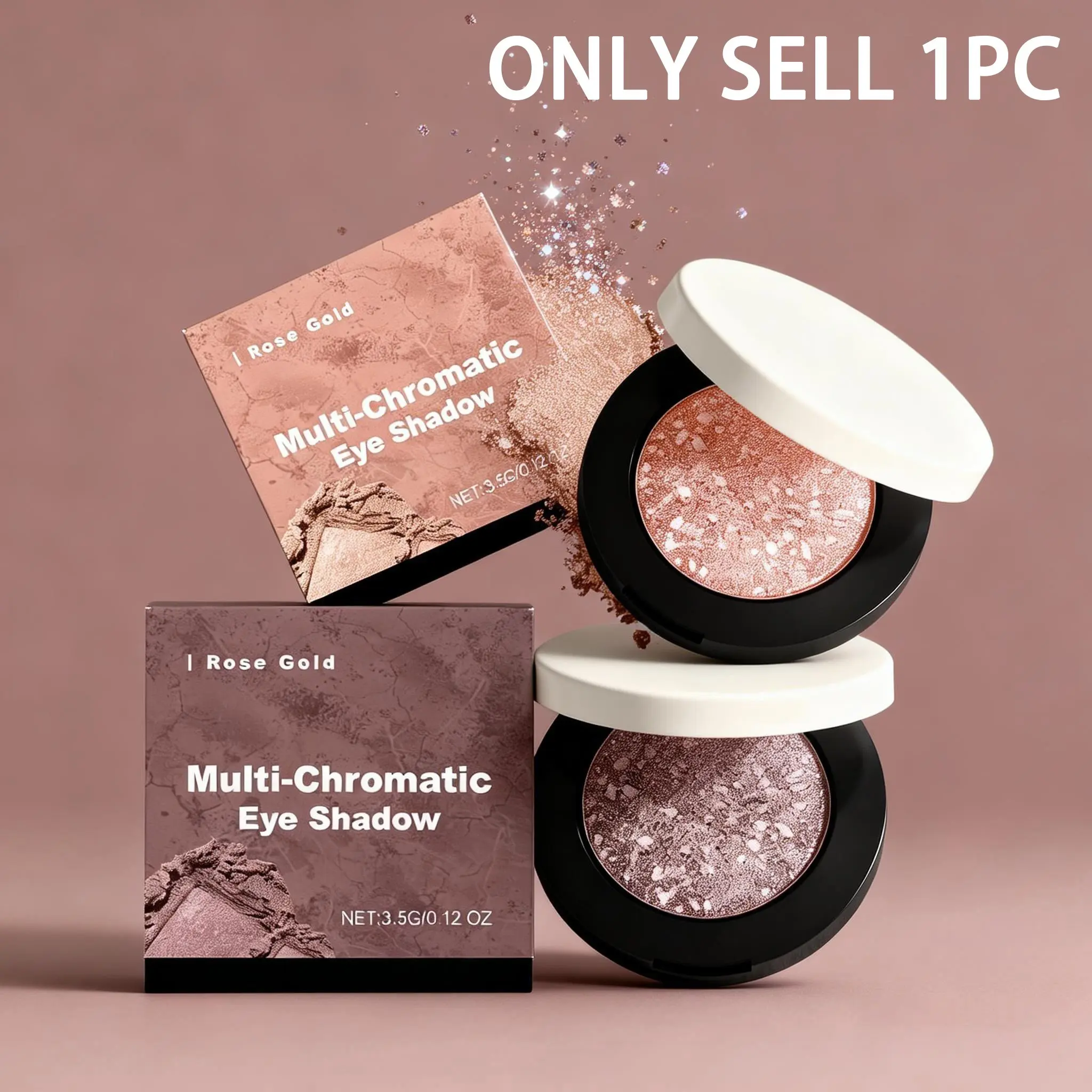 Shimmering 3D Eyeshadow for Stage Makeup, Stunning Pigmented Glitter Eye Shadow with Long-Lasting Sparkle Effects, Gorgeous Illuminous Eye Look, Premium Shimmer Eyeshadow
