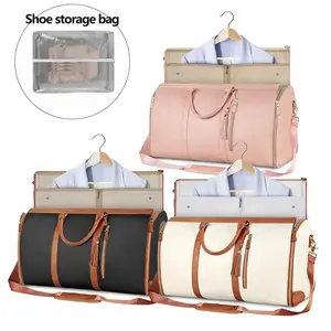 Travel clothing storage bag, convertible handheld clothing storage bag, women's large-capacity luggage bag, 2-in-1 hanging luggage set, waterproof luggage bag, with shoe bag, multiple colors to choose from, a must-have for travel