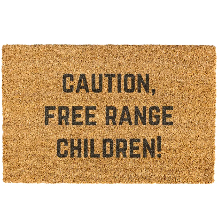 Caution free range children doormat, Welcome Mat, Funny Door mat, Boy Mom, Girl Mom