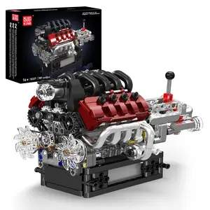 Mould King V8 Engine Building Kit, Build Your Own Engine Model Kit That Runs, STEM Engineering & Physical Science Experiment Set with Battery & Motor, Car Engine for Age 14+/Adult(787 Pcs)