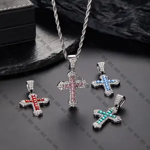 Fashion hip-hop cross necklace, simple personalized cross necklace for men and women