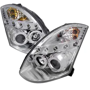 2003-2007 G35 Coupe Dual Halo Projector Headlights (Chrome Housing/Clear Lens)