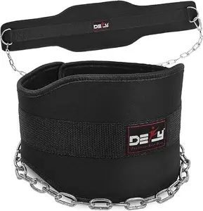 DEFY Dip Belt for Weight Lifting with 36" Steel Chain for Powerlifting - Comfort Fit Neoprene Weightlifting Belt - Gym Workout Equipment for men and Women - Belt for Powerlifting & Strength Training