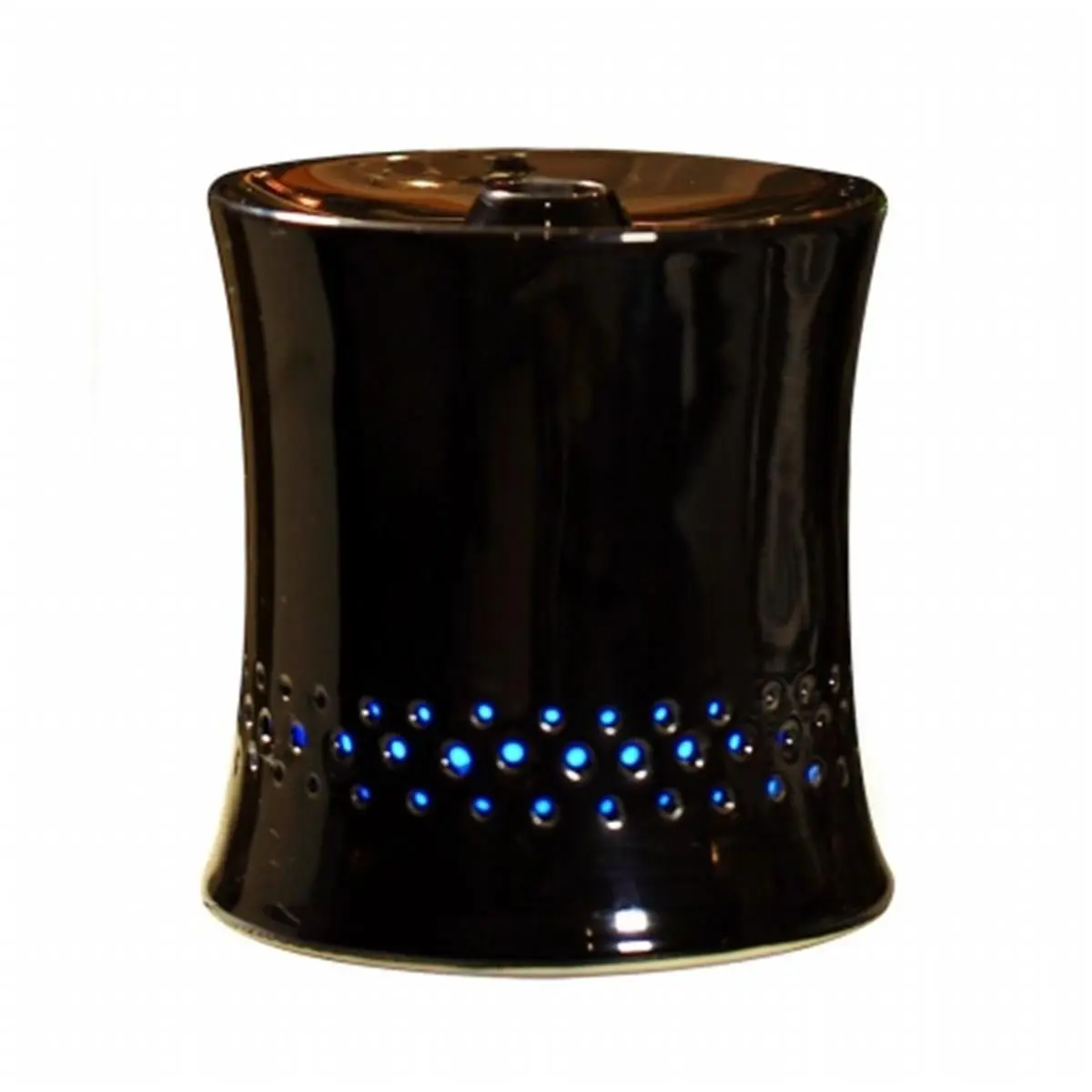 212 MAIN Ceramic Ultrasonic Aroma Diffuser & Humidifier - Automatic Humidity Control, 100 ml Capacity, Round Shape, Auto Shut-Off, Small Size, Universal AC Adapter, Essential Oil Compatible, Black