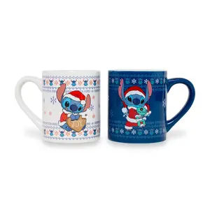 Disney Lilo & Stitch Holiday Sweaters Ceramic Mugs | Set of 2