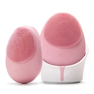 IPX6 Waterproof Face Exfoli Cleaning Sonic Pink Pore Cleaner Wash Face Multi-function Silicone Facial Cleansing Brush