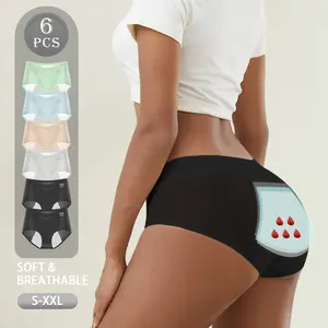 6PCS Menstrual Period Underwear Period Underwear for Women and Teens - Leakproof Soft Comfortable Breathable Menstrual Pants