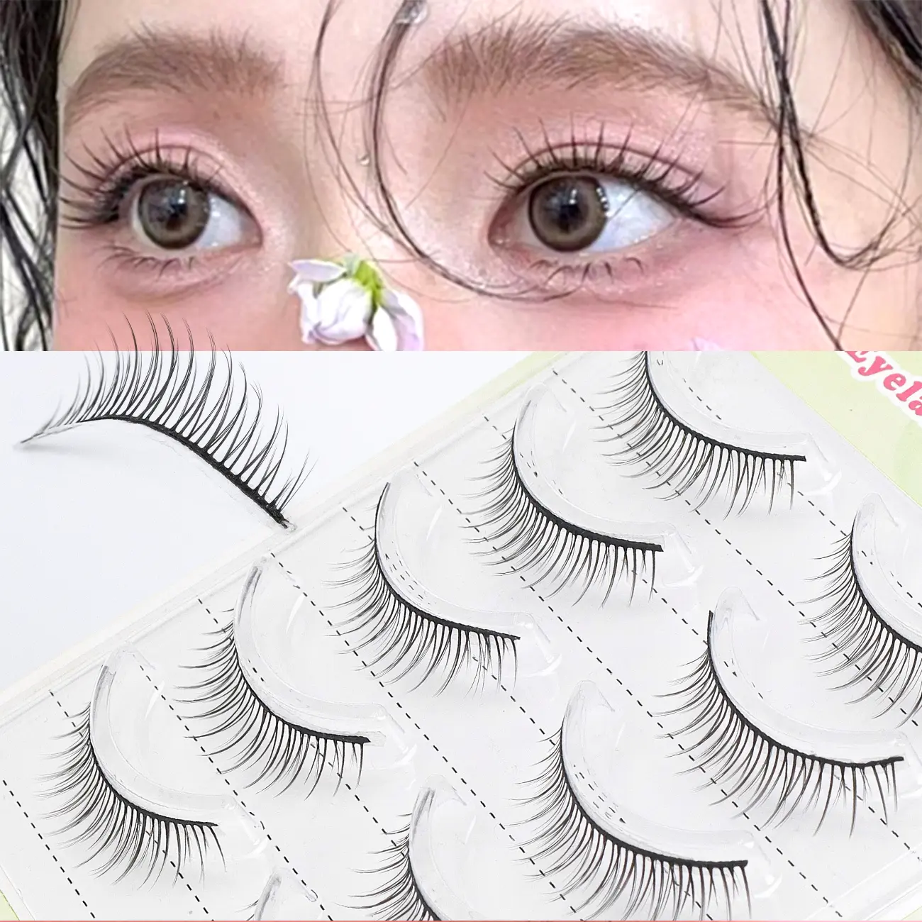 5 Pairs Japanese Korean False Eyelashes, Soft Natural Look, Reusable Design, Perfect for Daily Wear, Enhance Eye Charm, Makeup