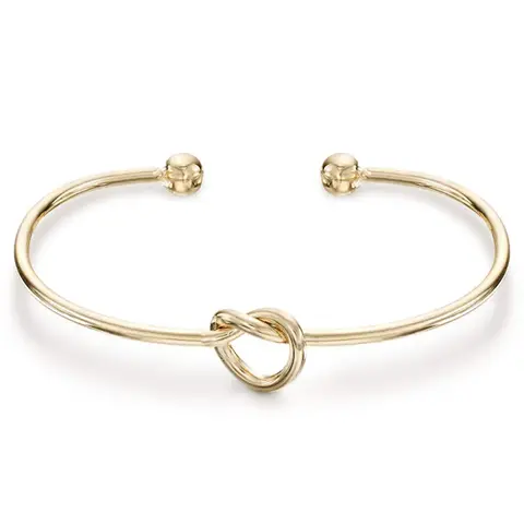 PAVOI 14K Gold Plated Forever Love Knot Infinity Bangle Bracelets for Women - Adjustable Gold Bangle Bracelet for Women