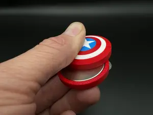 America Shield Fidget Slider | EDC Fidget Toy | Stress Relief & Focus | Worry Coin