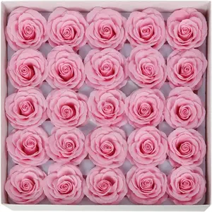 25 Pcs Red Preserved Flowers Soap Flowers Artificial Flowers Forever Roses Real Looking Rose Flower Artificial Rose Flower Heads for Birthday Anniversary Wedding