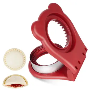 Round Shape Sandwich Cutter and Sealer, Bread Sandwich Decruster, Uncrustables Sandwich Maker, DIY Cookie Cutters, Great for Lunchbox red