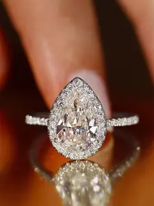Elegant Water Drop Shaped Rhinestone Decorated Marquise Cut Ring Perfect As Gift, Fashion Accessories for Wedding Party, Engagement Gift for Women, Statement Ring, Maximalist Jewelry, Jewelry Rings, Jewelry Gifts