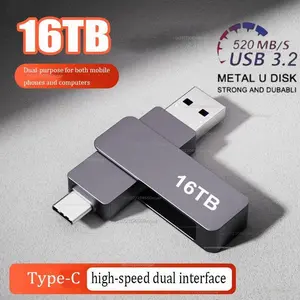 16TB USB 3.2 Flash Drives High Speed Transfer Metal Pendrive Memory Card Pendrive Flash Disk Memoria Waterproof Stick NEW 2026