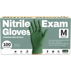 Gloves, 100 Count  Safe Latex-Free Disposable Gloves for  Cooking Cleaning  Prep Green
