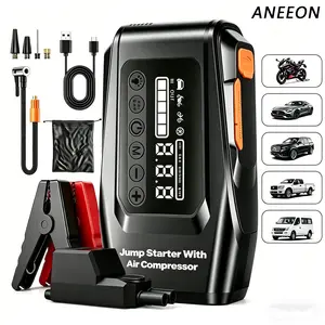 New Air Compressor Starter, 150psi Digital Tire Inflator, Automotive Tire Inflator, 12V Portable Jump Box, USB Charging, LCD Display, Flashlight, Tire Pressure Checker, Car Repair Kit