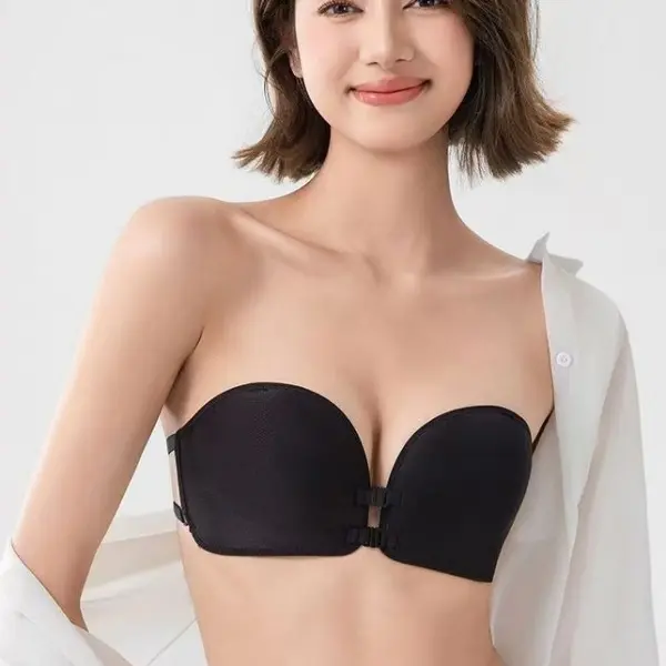 Front Closure Strapless Bra, Push Up Adhesive Invisible Lingerie