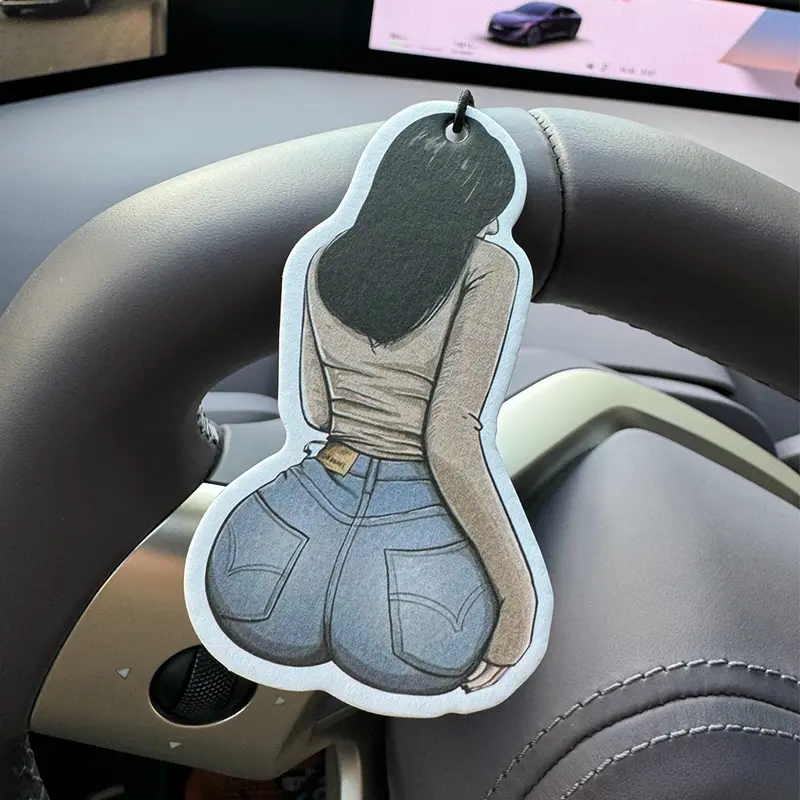 Mysterious Girl Car Air Freshener, Ice Cube Scented Hanging Ornament, Japanese Cartoon Anime Rearview Mirror Decoration, Car Scents, Car Fragrance, Car Interior Diffusers, Car Accessory
