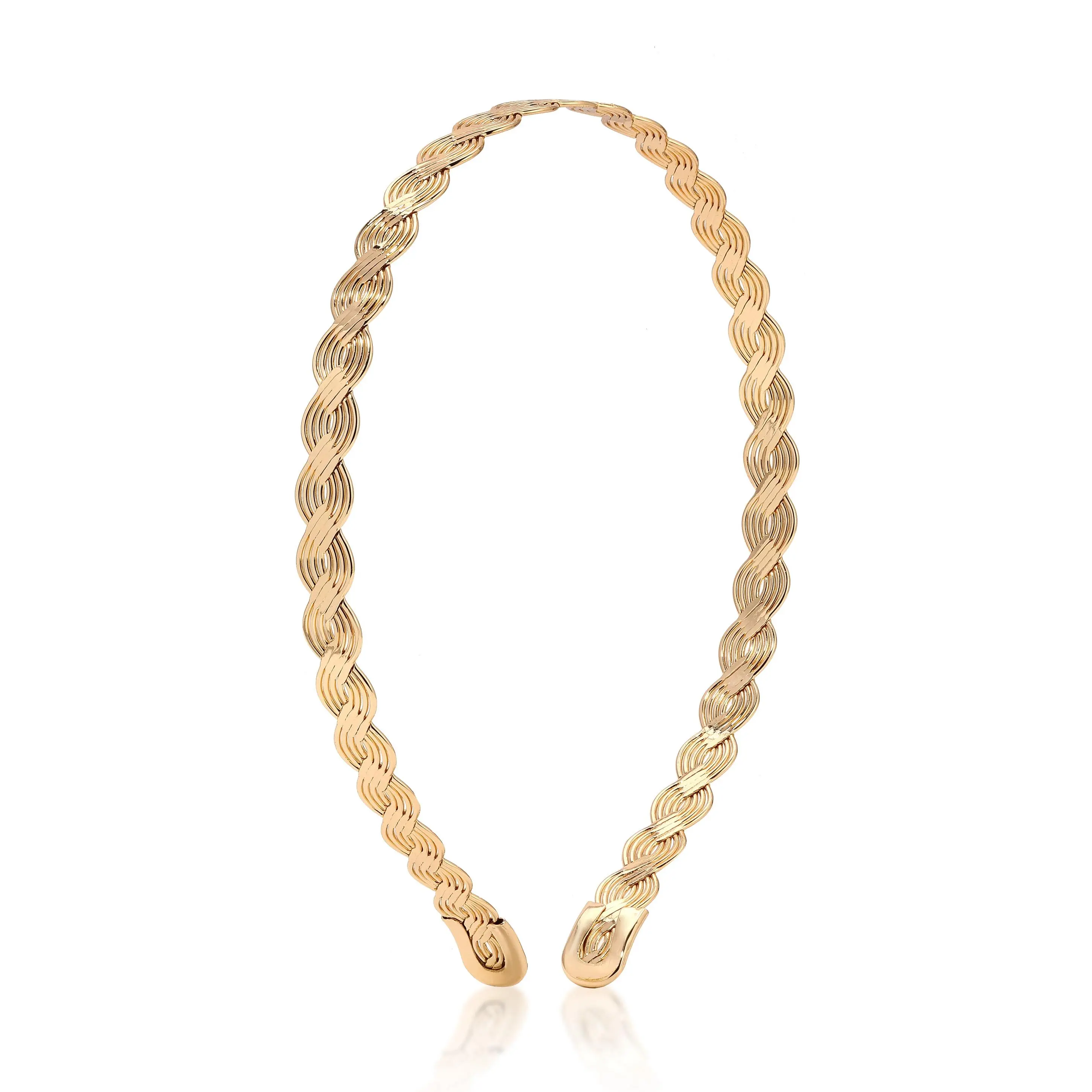 Ettika Regal Twist Headband 18k Gold Plated Steel & Zinc Fashion Accessory for Women Jewelry