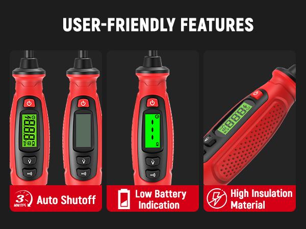 【FathersDayGift】KAIWEETS KTS01/02 Voltage Tester, Non-Contact Low Voltage Tester Screwdriver, AC 3V-500V With LCD Alert Display, Live Wire Tester, Wire Breakpoint Finder, Audible Alarm, Portable Electrical Circuit Detector Tool for Home, For DIY, Safety