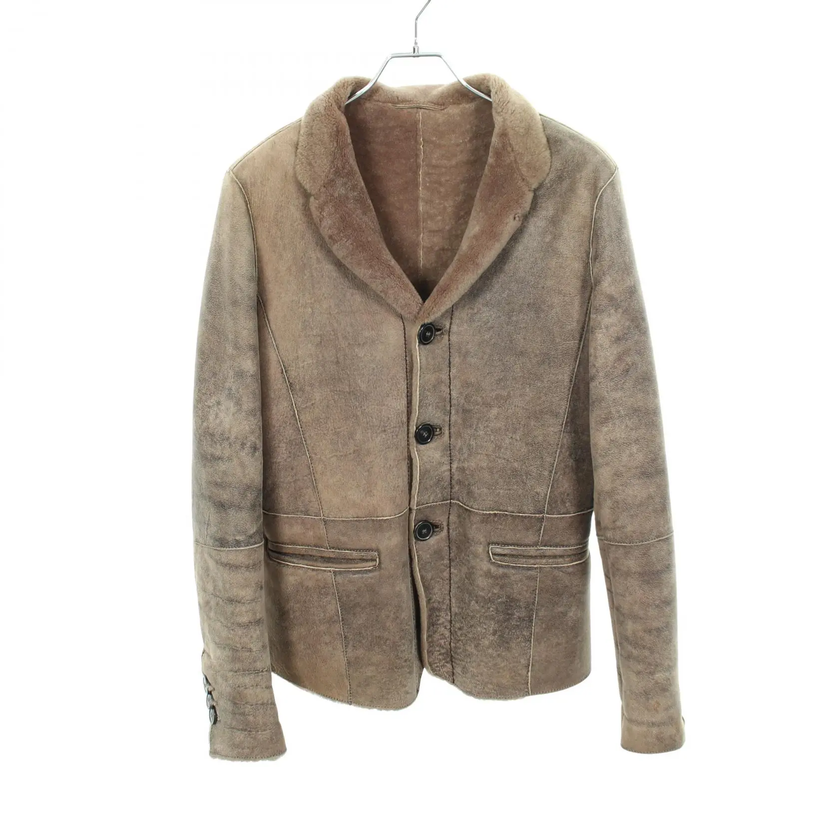 Pre-owned emporio armani Lambskin Small Leather Goods Shearling Jacket