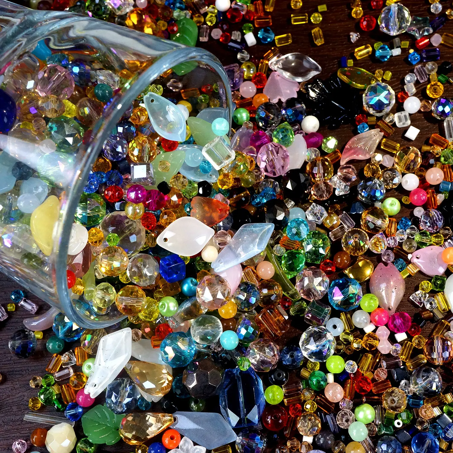 Assorted Beads Set, 700 Pcs Mixed Colors Glass Beads in Bulk for DIY Jewelry Making & Craft Projects, Assorted Glass Beads