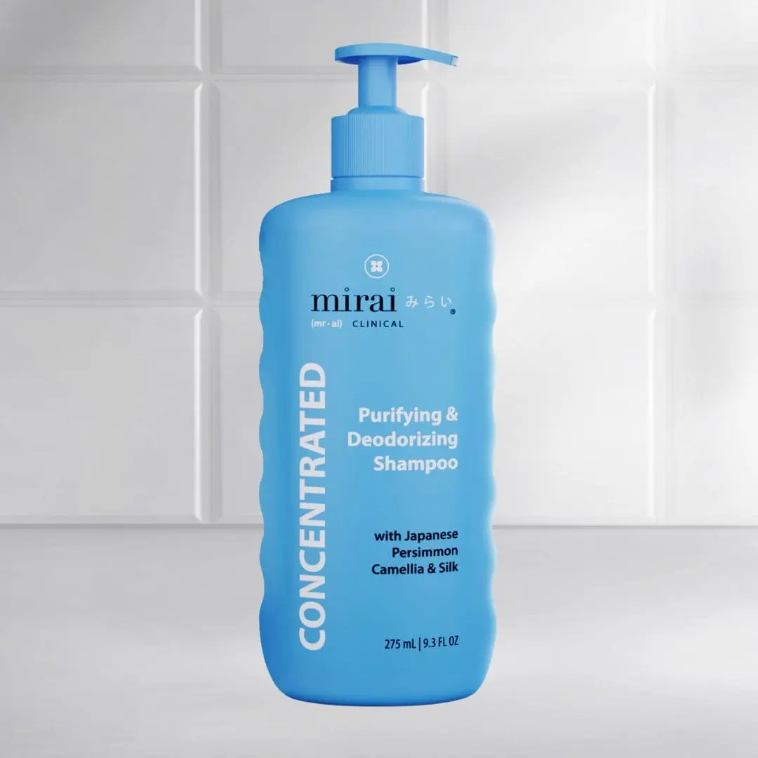 MIRAI Purifying & Deodorizing Shampoo – Japanese Persimmon, Silk Protein & Camellia Oil – Nonenal Odor Control - Sulfate & Paraben Free - Natural Hair Formula for Men & Women