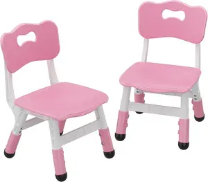 3 Level Height Adjustable Kid Chair, Plastic Toddler Chairs for Children Boys Girls Age 2-6, Suitable for Home Family Classroom Nursery Indoor Use,Pink