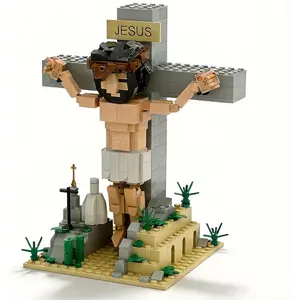 Jesus Building Blocks Set - 401 Pcs Crucifixion Nativity Set for Kids & Adults - Religious Easter Gifts, Bible Stories Sunday School Educational Toy, Inspiring Christian Home Decor Display