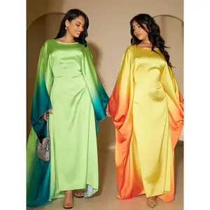 Eid Muslim Party Dress for Women Ramadan Bat Sleeve Abaya Long Dress Morocco Kaftan Vestidos Largos Dubai Robe Jalabiya 2026