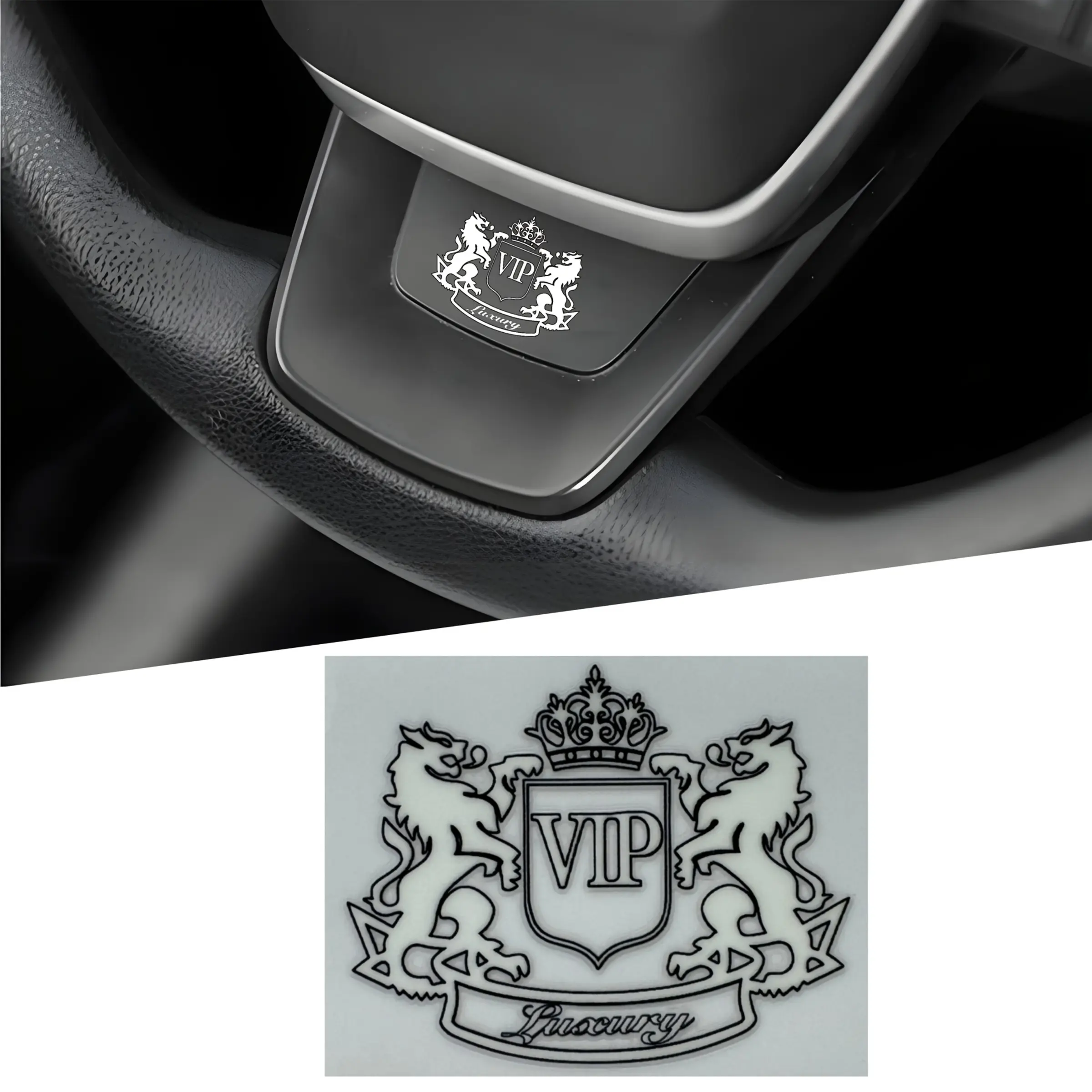 2PCS Car Stickers VIP Car Badge Emblem Stickers - Durable Exterior Accessories for All Vehicles