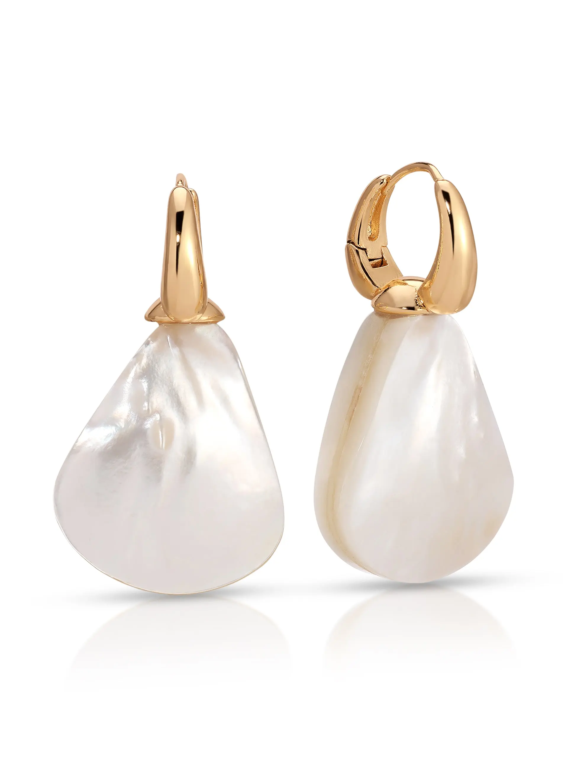 Ettika Sun-Kissed Pearl Earrings – 18K Gold Plated Mini Hoop Drop Earrings, Lightweight Summer Jewelry for Women
