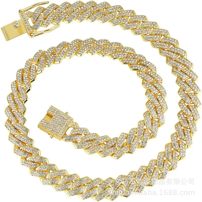 14mm wide diamond gold 30cm long