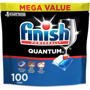 Dishwasher Pods, No Pre-Rinse Dishwasher Detergent Soap Removes 24HR Dried-On Stain and, Leaving a Virtually Spotless, 100 Count