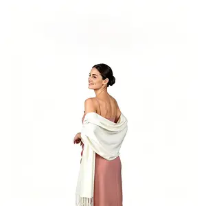 Soft Faux Cashmere Shawl Wrap for Women Elegant Fringed Stole Scarf for Wedding Party Bridesmaid Evening Dress Lightweight Shawl Accessories for Women Formal Events Bridal Shawl and Wrap Accessories,summerwins